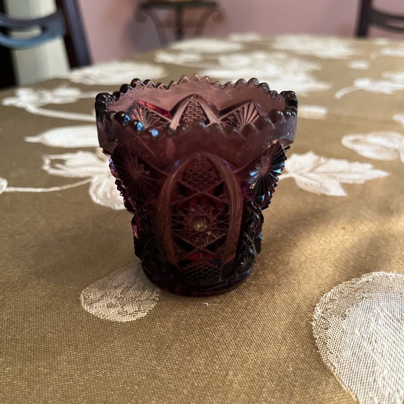 L E Smith Dark Amethyst Vintage Toothpick Holder - Picture 2 of 3